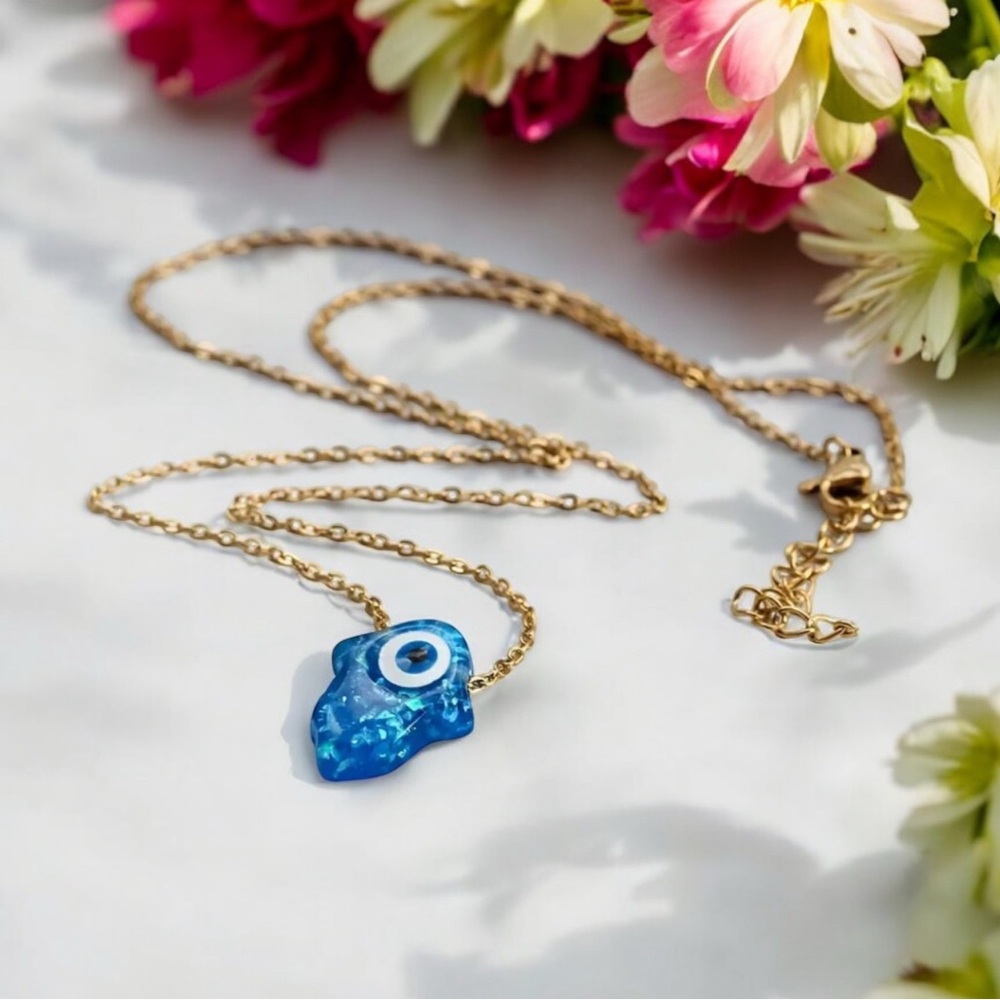 Gold Evil Eye Necklace steel